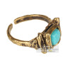 Кольцо "Рокки" из сплава бронзы и латуни, с хризоколлой 
