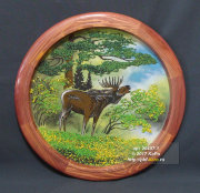 Тарелка деревянная с рисунком ТД-40
