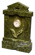 Часы из змеевика каминные "Мини" с накладками