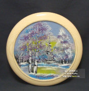Тарелка деревянная с рисунком "Зима" ТД 25