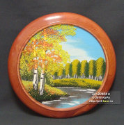 Тарелка деревянная с рисунком "Осень" ТД 25