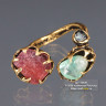 Кольцо "Татьяна" из турмалина и сплава бронзы и латуни 