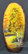 Срез дерева с рисунком "Осень" СД-6