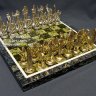 Шахматы "Фараон" с доской из змеевика и металлическими фигурами