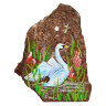 Магнит "Скол-Птицы" с рисунком акриловыми красками и каменной крошкой