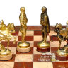 Шахматы "Русские" с доской из яшмы и фигурами из бронзы
