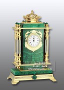 Часы "Корона" из малахита