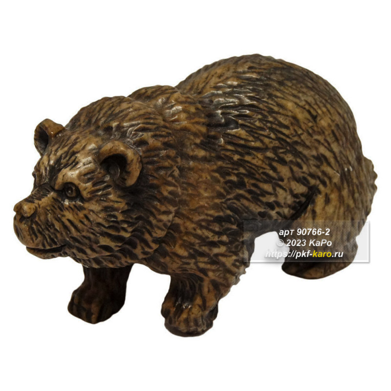 Медведь из кальцита  Медведь из кальцита. На фото типовое изделие, оригинал может отличаться по размеру и весу (в пределах 10%), цвету, рисунку камня. 