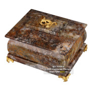 Шкатулка из офиокальцита "Тюльпан большой"