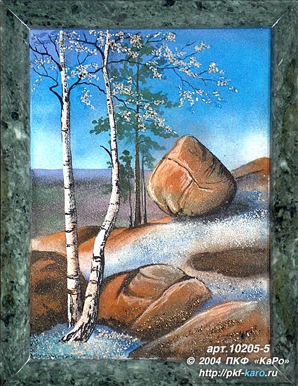 Образец рисунка каменной крошкой Образец рисунка каменной крошкой на каменном панно