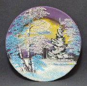 Тарелка фарфоровая с рисунком каменной крошкой "Зима"
