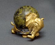 Фигура Слон из бронзы и змеевика