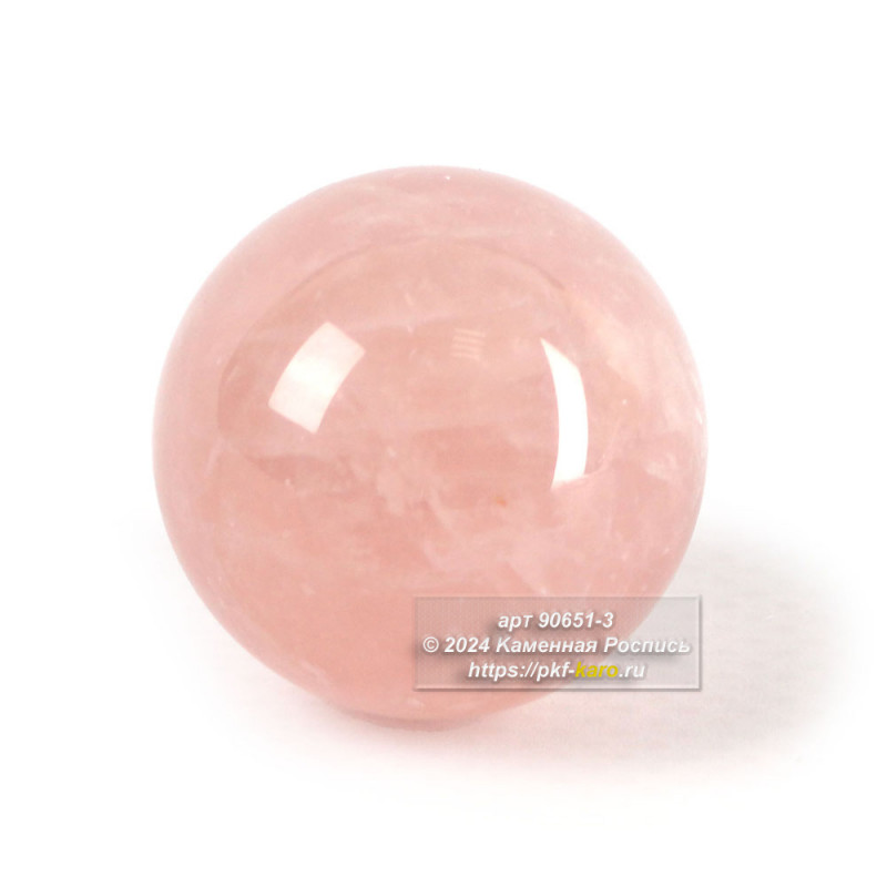 Шар из розового кварца  Шар из розового кварца представляет собой сферу, изготовленную из натурального камня - розового кварца. Поверхность шара гладкая и ровная, без видимых дефектов или вкраплений. Розовый кварц является одним из самых популярных и красивых видов кварца благодаря своему нежно-розовому цвету. Сферическая форма данного изделия добавляет ему эстетической привлекательности и позволяет использовать его в качестве декора или предмета коллекционирования.
На фото типовое изделие, оригинал может отличаться по размеру в указанных пределах, цвету, рисунку камня. 