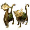 Кот с кошкой из бронзы и змеевика