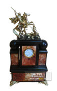 Часы из яшмы, долерита и бронзы "Георгий-Победоносец"