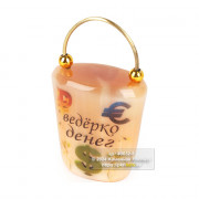 Сувенир из селенита "Ведерко Денег" 