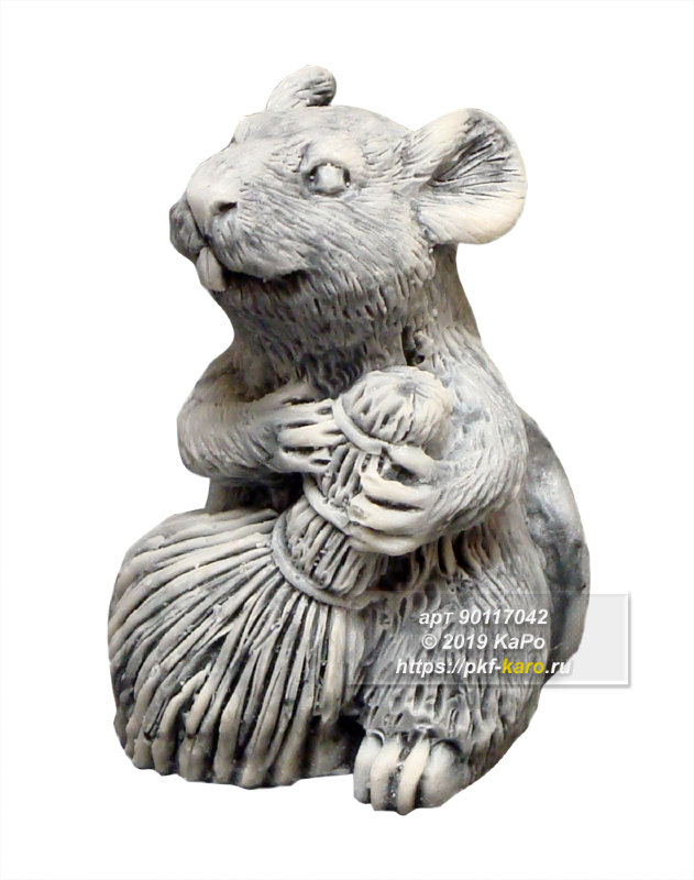 Фигурка из мрамолита &quot;Крыса с веником&quot; Сувенир "Крыса с веником" из мрамолита. На фото типовое изделие, оригинал может отличаться по цвету и рисунку камня.