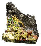 Скол каменный из змеевика с ящерицей "Хозяйка Медной горы"