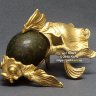 Фигура Золотая рыбка из бронзы и змеевика