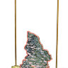 Настольный  прибор из змеевика "Карта Свердловской области"  с флагштоками