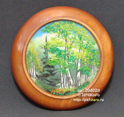 Тарелка деревянная ТД-15 с рисунком "Лето" 