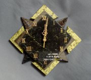 Часы настенные из змеевика "Звездный квадрат"