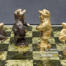 Шахматы "Северные народы"  с доской из змеевика и фигурами из бронзы