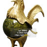 Фигура Петух на яйце, из бронзы и змеевика