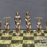 Шахматы "РЖД" с доской из змеевика и фигурами из бронзы