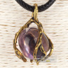 Колье Капля из аметиста и сплава бронзы и латуни