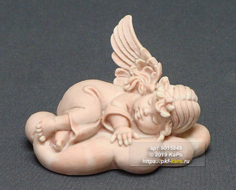 Фигурка из мрамолита &quot;Ангел спящий на облаке&quot; Сувенир "Ангел спящий на облаке" из мрамолита. На фото типовое изделие, оригинал может отличаться по цвету и рисунку камня.