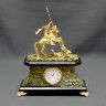Часы из змеевика, долерита и бронзы "Георгий-Победоносец"