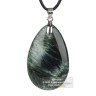 Кулон «Капля» из клинохлора и нейзильбера на шнурке
