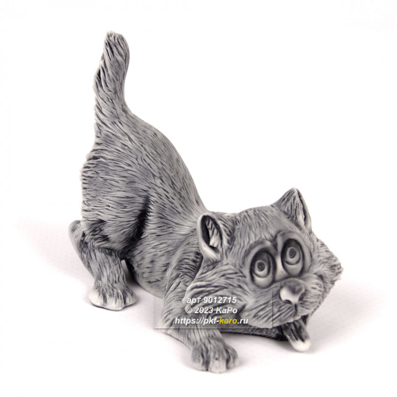 Фигурка из мрамолита &quot;Весёлый кот&quot; Сувенир "Весёлый кот" из мрамолита. На фото типовое изделие, оригинал может отличаться по цвету и рисунку камня.