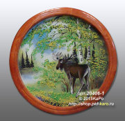 Тарелка деревянная с рисунком ТД-50