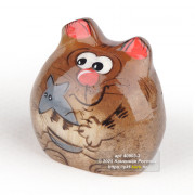 Котенок Веня с мышкой из селенита 