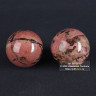 Массажные шары из родонита. Комплект двух шаров 