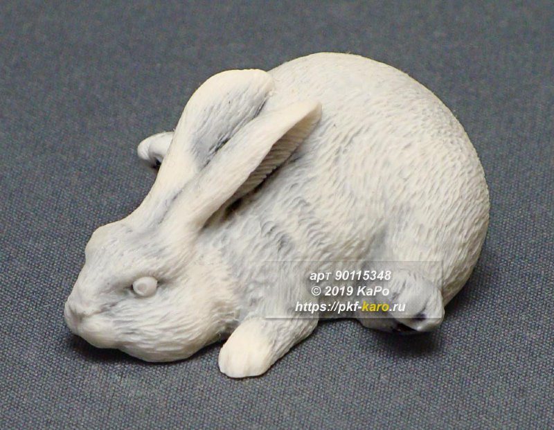 Фигурка из мрамолита &quot;Кролик лежащий&quot; Сувенир "Кролик лежащий" из мрамолита. На фото типовое изделие, оригинал может отличаться по цвету и рисунку камня.