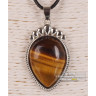 Кулон «Капля» из тигрового глаза на шнурке 