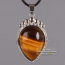 Кулон «Капля» из тигрового глаза на шнурке 