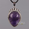 Кулон «Капля» из аметиста на шнурке 