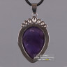 Кулон «Капля» из аметиста на шнурке 