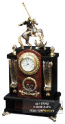 Часы из яшмы, долерита и бронзы "Георгий-Победоносец"