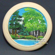 Тарелка деревянная ТД-20 с рисунком "Лето"