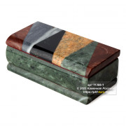 Шкатулка из змеевика с комбинированной крышкой