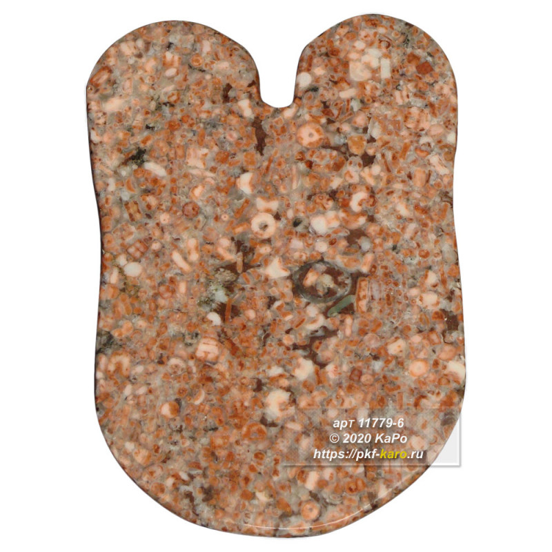Скребок Гуаша из криноида (морской лилии) Массажер скребок гуаша из криноида (морской лилии). На фото типовое изделие, оригинал может отличаться по размеру и весу (в пределах 10%), цвету, рисунку камня. 