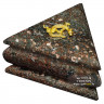 Шкатулка из криноида треугольная с ящерицей на съемной крышке