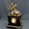 Часы  из яшмы, долерита и бронзы "Георгий-Победоносец"