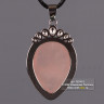 Кулон «Капля» из розового кварца на шнурке 