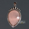 Кулон «Капля» из розового кварца на шнурке 